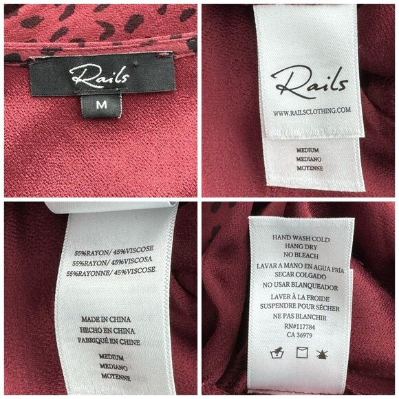 Rails Jet Jumpsuit in Rust Spotted Pattern Belted Wide Leg Women's Size M - Picture 3 of 11